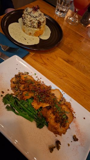 Lions Mane and Haggis (in the back) at Hendersons in Edinburgh