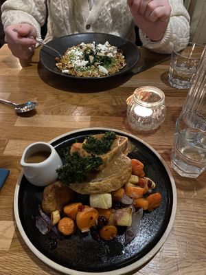 Nut roast and risottoo  at Hendersons in Edinburgh