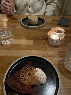Swedish chocolate cake and mince pie cheesecake   at Hendersons in Edinburgh