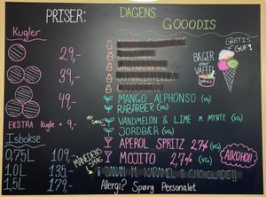 Lots of vegan flavors  at Gooodis in Odense