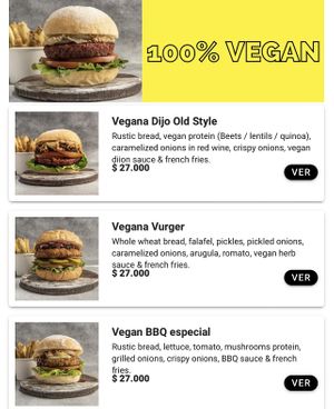 Vegan menu page 1  at Hello! in Medellin