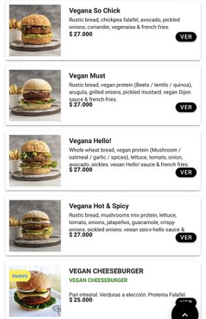 Vegan menu page 2  at Hello! in Medellin