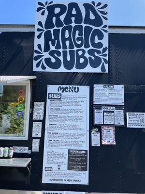 Menu  at Rad Magic Subs in Portland