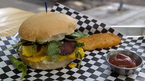 Breakfast Sandwich with bacon and a hash brown at Rad Magic Subs in Portland