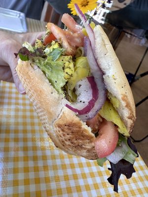 Toppings on the Sunbeam  at Rad Magic Subs in Portland