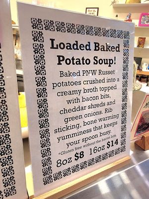 Loaded Baked Potato Soup Special at Rad Magic Subs in Portland