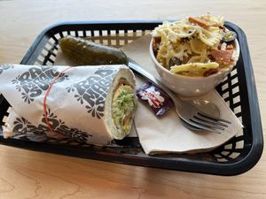 sandwich and pasta salad!  at Rad Magic Subs in Portland