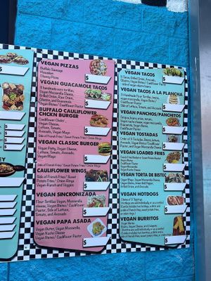 Our vegan food menu! at Snack Stop in Pharr