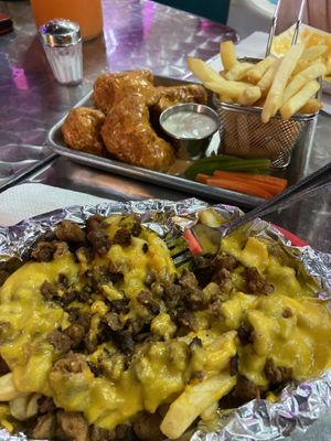 (Vegan) Loaded Fries and Cauliflower Wings   at Snack Stop in Pharr