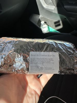 Bean and cheese burrito  at Sweet Hazel & Co Grab & Go in Salt Lake City