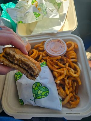 McHaze & curly fries at Sweet Hazel & Co Grab & Go in Salt Lake City