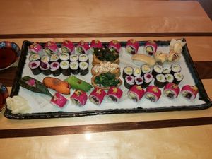 Vegan sushi platter at Yua Japanese Bistro in Victoria