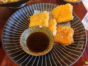 Yam tempura at Yua Japanese Bistro in Victoria