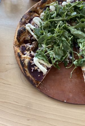 the it’s a vegan beet-zaa! pizza  at Bright Eye Brewing in Kamloops