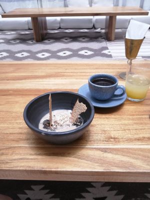 Incredible dessert. A unique tradicional elements mix and textures.  at Hotel Sin Nombre in Oaxaca