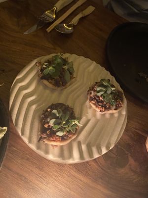 Memelitas from the tasting menu at Hotel Sin Nombre in Oaxaca