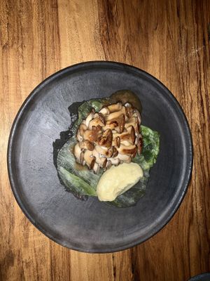 Best shitake mushroom and mashed leek. Absolutely delicious   at Hotel Sin Nombre in Oaxaca