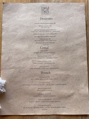 Vegetarian Menu  at Hotel Sin Nombre in Oaxaca