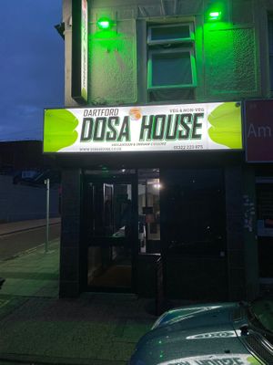 Exterior of restaurant has takeaway and eating facilities. Socially distance inside to keep people safe with Covid! at Dartford Dosa House in Dartford