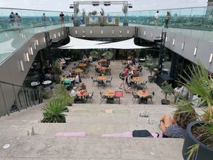 Outside terrace on top of Forum at Nok in Groningen