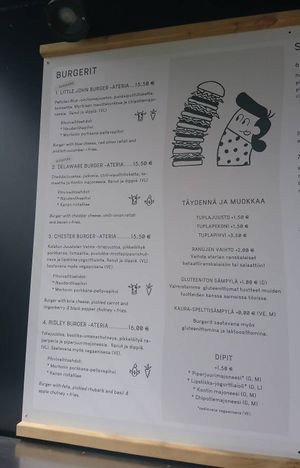 Menu at Morton in Joensuu