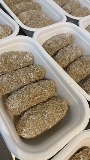 Fresh rolled nomet croquettes  at Nomet  in Bruges