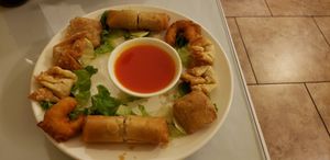 This one was a platter appetizer.  Which was great bc I couldn't make up my mind on just one at Loving Hut in Elk Grove