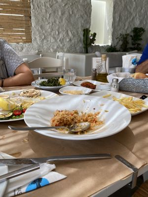 Risotto made vegan at Savvas Popeye in Santorini