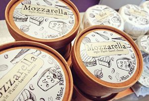 Melty, stretchy mozzarella style 'cheese'.
Can also be sliced for salads and sandwiches at White Rabbit Kitchen in Chester