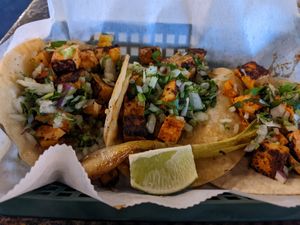 Tofu pastor tacos at Azul Mexicano in North Charleston