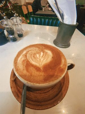 Dirty chai with oat milk  at Wright's in Bury St Edmunds