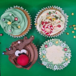 Christmas cupcakes at Twirling Narwhal Bakery in Wallingford