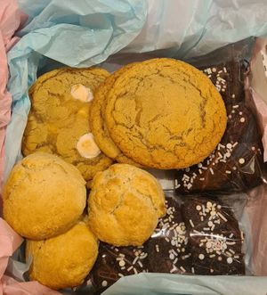 Afternoon tea box at Twirling Narwhal Bakery in Wallingford