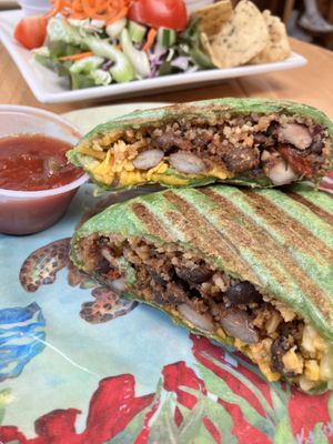 Vegan burrito  at Cafe Ono in Volcano