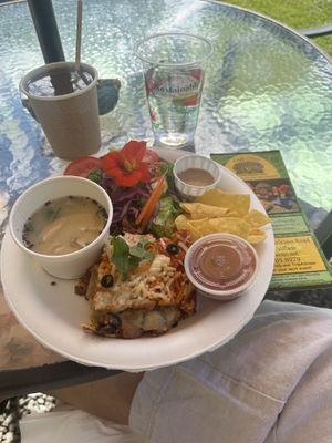 Pretty presentation hides very low quality food.   at Cafe Ono in Volcano