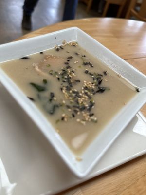 Mushroom miso soupp  at Cafe Ono in Volcano