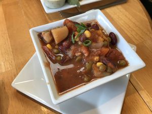 Vegetable soup at Cafe Ono in Volcano