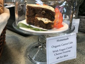 Vegan carrot cake  at Cafe Ono in Volcano