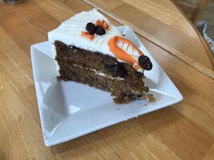 Vegan carrot cake  at Cafe Ono in Volcano