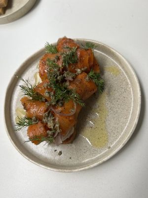 Vegan lox  at Sanki Atölye in Istanbul