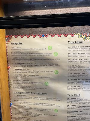 menu 2  at Durrani in Gelnhausen
