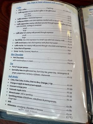 Drinks menu  #Veganuary at Crafts & Things in Glencoe