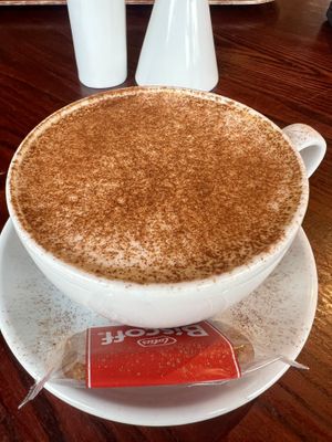 Cappuccino with oat milk  #Veganuary at Crafts & Things in Glencoe