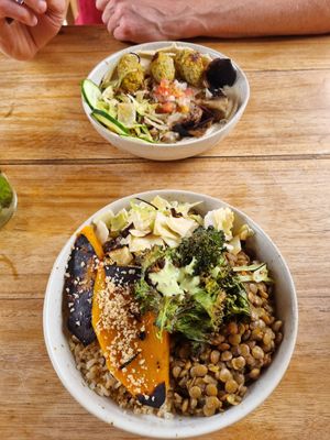 Delisious pumpkin and cabbage bowl at Gracias Vida in La Guajira