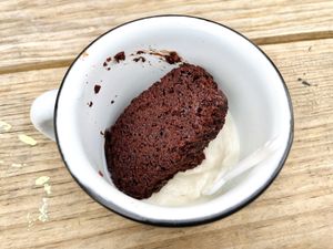 Brownie with ice cream at 6|15 VH in Villahermosa