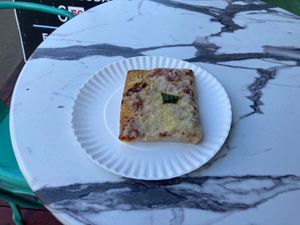 Gluten-free vegan slice at Rocco's Pizza Joint in New York City