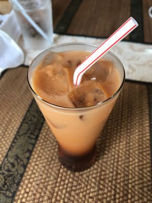 Thai Tea with soy milk (also coconut or almond) at Phada's Thai Restaurant in Aomori