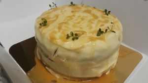 Half size sea salted caramel cake at MOODs  in Chiang Mai