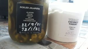 Pickles and yoghurt at MOODs  in Chiang Mai