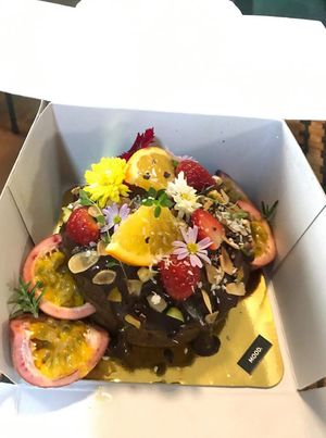 Choc cake (by ore-order) #Veganuary at MOODs  in Chiang Mai